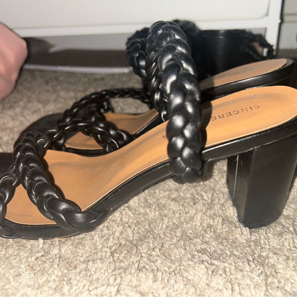 Sincerely Jules Black Braided Heels